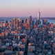 The New York City Skyline at sunrise